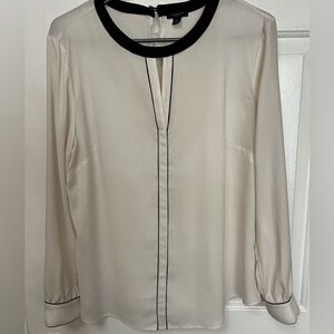 Ann Taylor Blouse Ivory and Black
